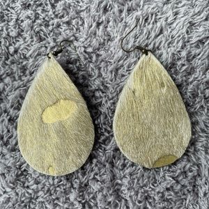 Cowhide earrings.